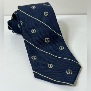 Chipp New Haven Custom Clothes Tailor Navy Blue Patterned  All Over Print Tie
